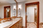 Double vanity in the spacious master bath